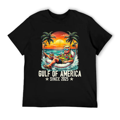 Gulf Of US America Est 2025 Retro Vintage Beach Heathered Texture T-Shirt
