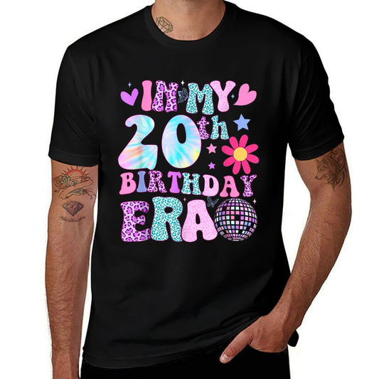 Groovy In My 20th Birthday Era Gifts Funny 20 Years Old  Relaxed-fit T-Shirt