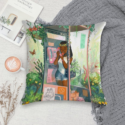 Phone Booth Soft Ultra-Soft Texture Throw Pillow
