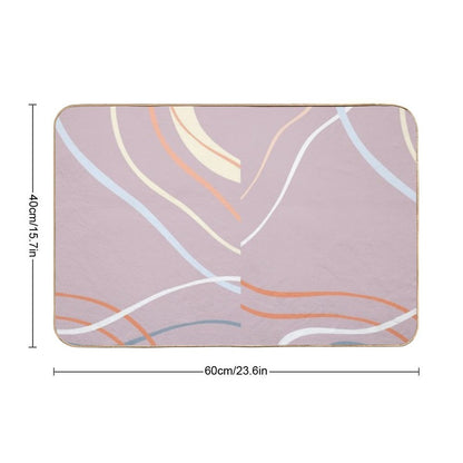 Mauve Abstract Lines  Anti-Trip Bath Mat