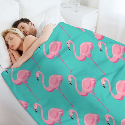 Flamingo Wrinkle-free Throw Blanket