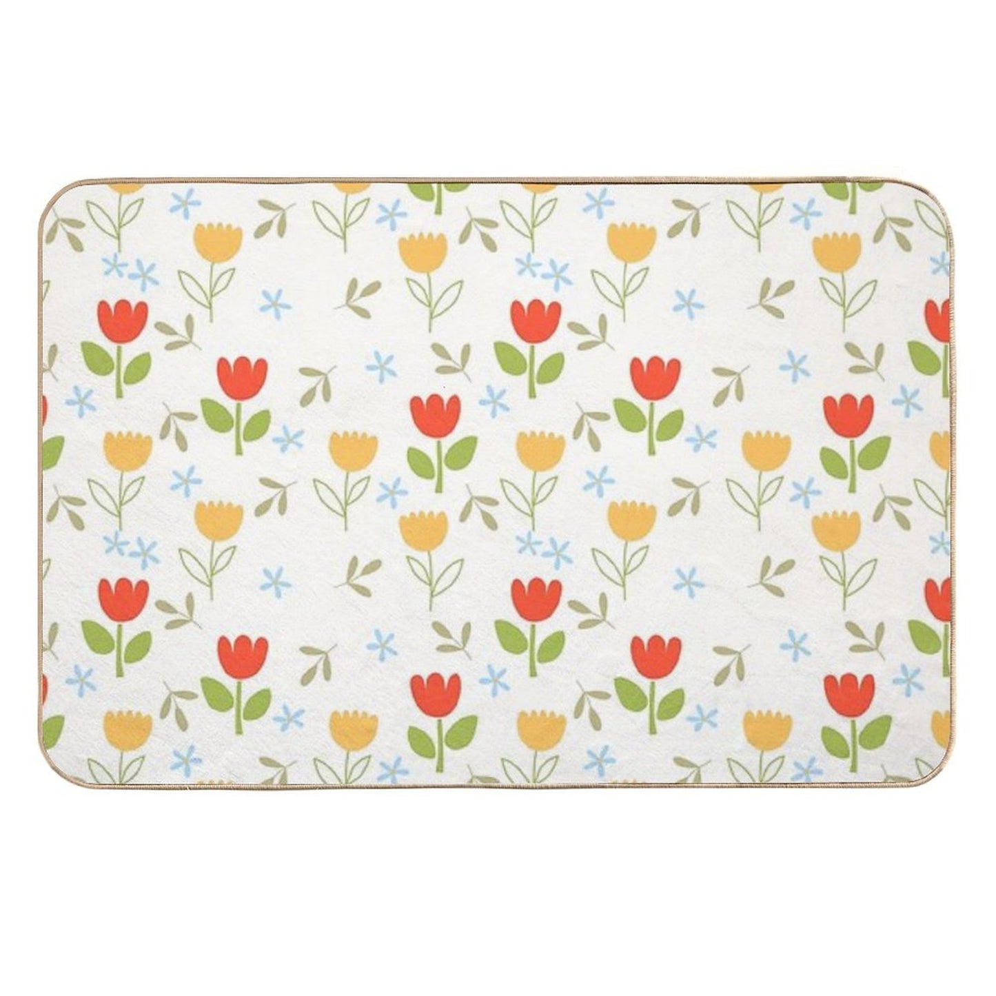 Cute Flower And Leaf Patterns  Multi-Purpose Bath Mat
