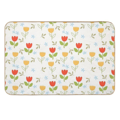 Cute Flower And Leaf Patterns  Multi-Purpose Bath Mat