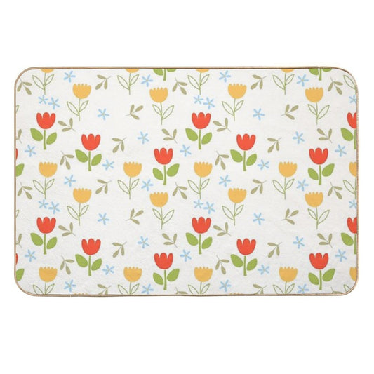 Cute Flower And Leaf Patterns  Multi-Purpose Bath Mat