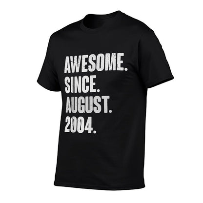 Retro 21 Years Old Awesome Since August 2004 21st Birthday  Trendy Pattern T-Shirt