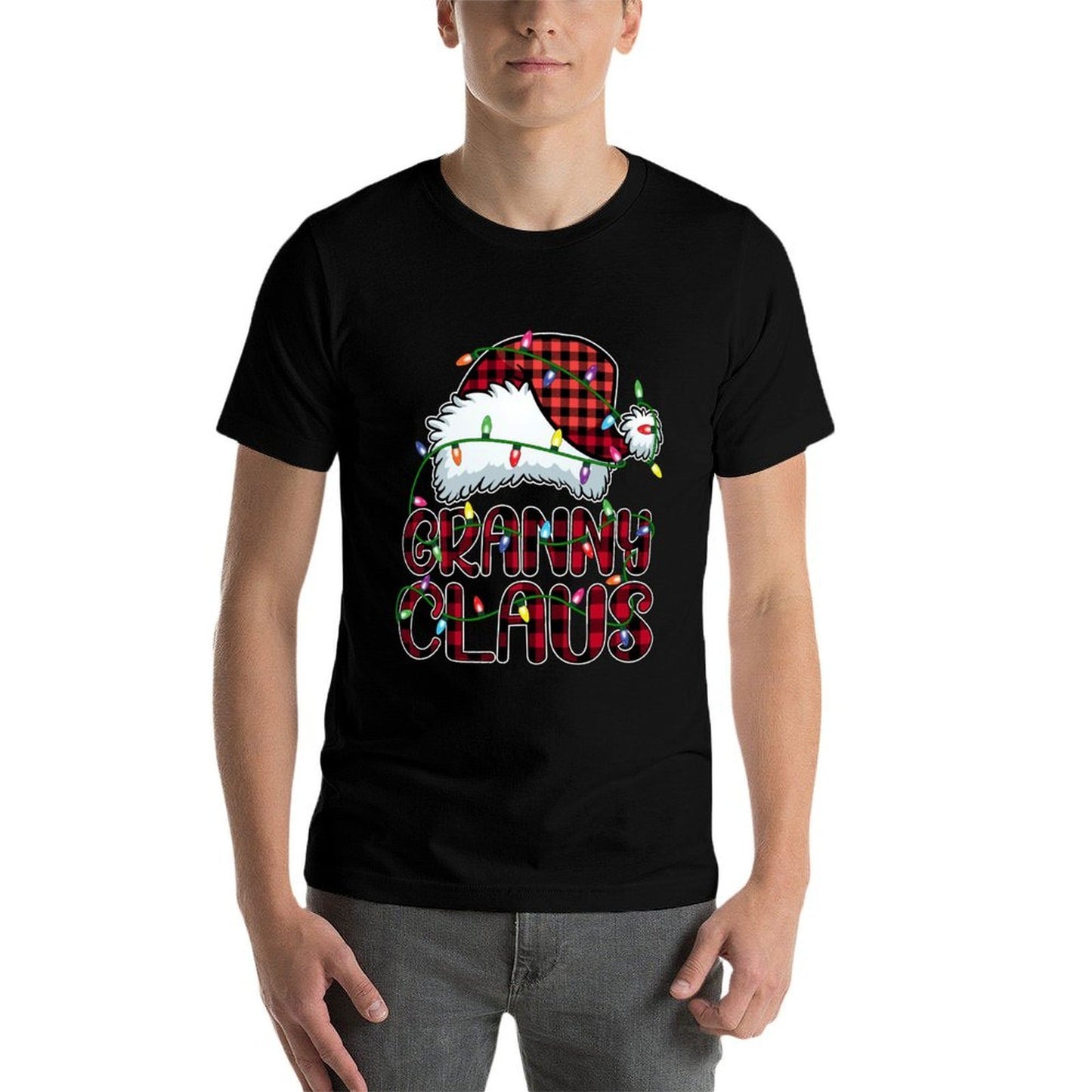 Granny Claus Christmas Lights Pajama Family Matching  Quick-drying T-Shirt
