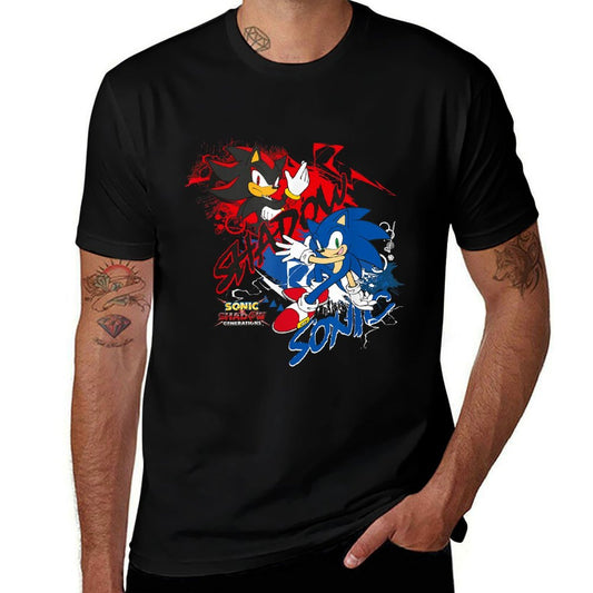 Sonic The Hedgehog Sonic X Shadow Generations Shadow & Sonic  Relaxed-fit T-Shirt