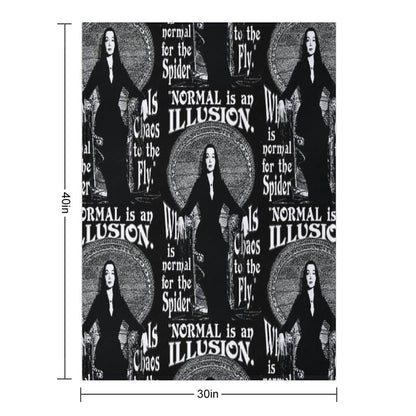 Morticia Addams-Normal Is An Illusion... Anti-pilling Throw Blanket