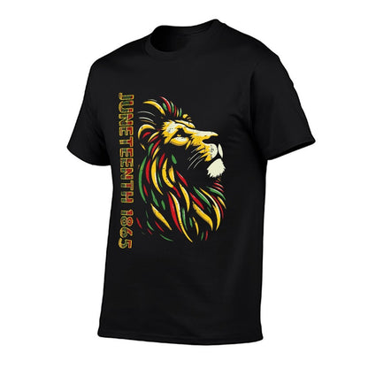 Juneteenth Lion Black African June 19th Men Women Kids  Slim-fit Cut T-Shirt