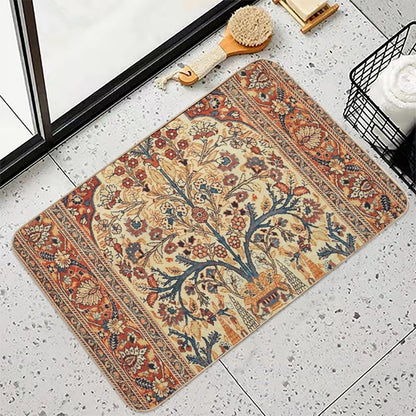 Tabriz Tree of Life Persian Rug Print Durable Bath Mat