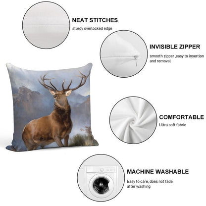 The Monarch of The Glen by Edwin Landseer Soft Durable Construction Throw Pillow