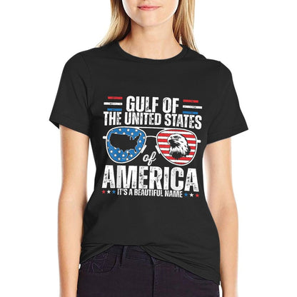 Gulf of USA America Flag Pride Patriotic Gulf of US America Heathered Texture T-Shirt