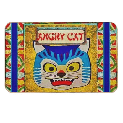 Angry Cat Vintage Firework Cover  Long-Lasting Bath Mat