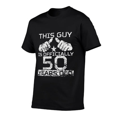 Mens This Guy Is Officially 50 Years Old 50th Birthday  Easy-care T-Shirt