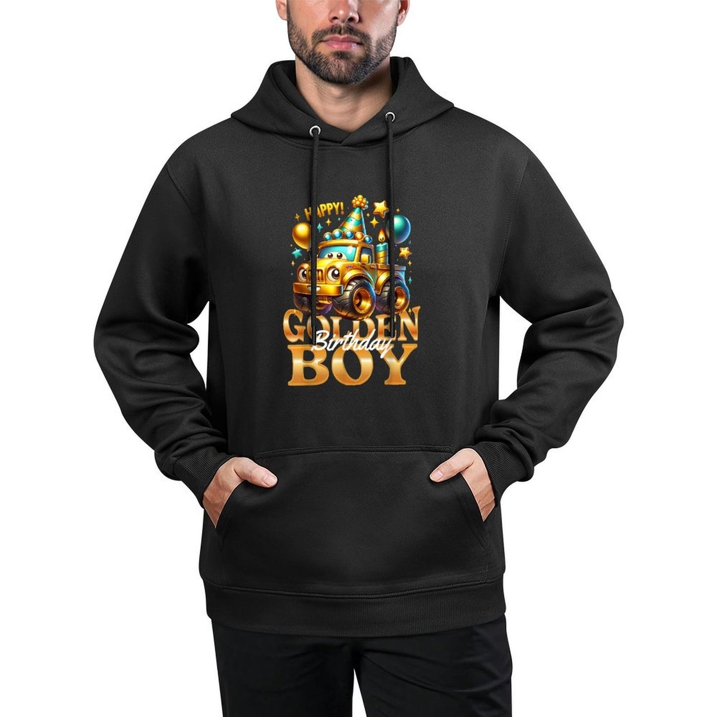 Golden Birthday Boys Bday Toddlers Birthday Party Decoration Cotton-Polyester Blend Hoodie