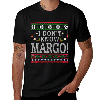 I Dont Know Margo Ugly Christmas Sweater Funny Gift  Heathered Texture T-Shirt