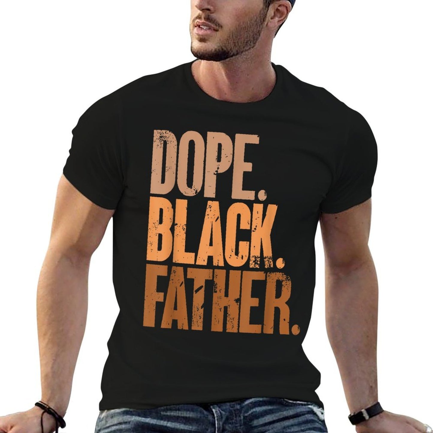 Black Dad Dope Black Father Fathers Day  Summer-ready Fabric T-Shirt