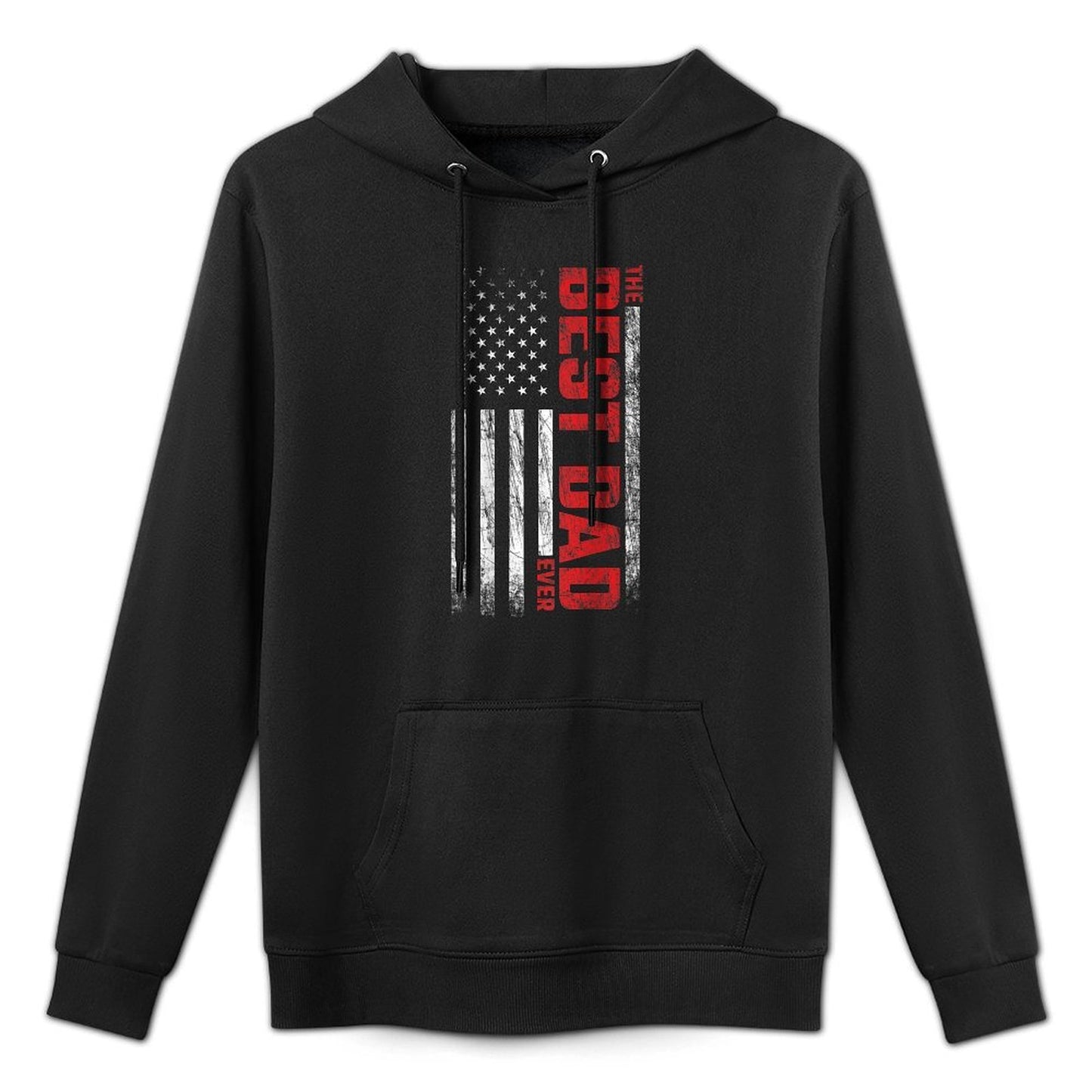 Best Dad - American On Back - Best Dad Ever Cotton-Polyester Blend Hoodie