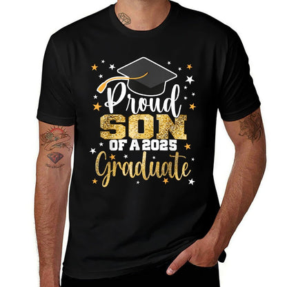 Proud Son Of A Class 2025 Graduate Senior Graduation  Oversized Silhouette T-Shirt