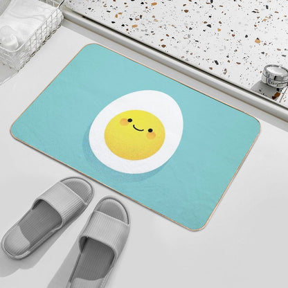 Cute Hard Boiled Eggs  Fade-Resistant Bath Mat