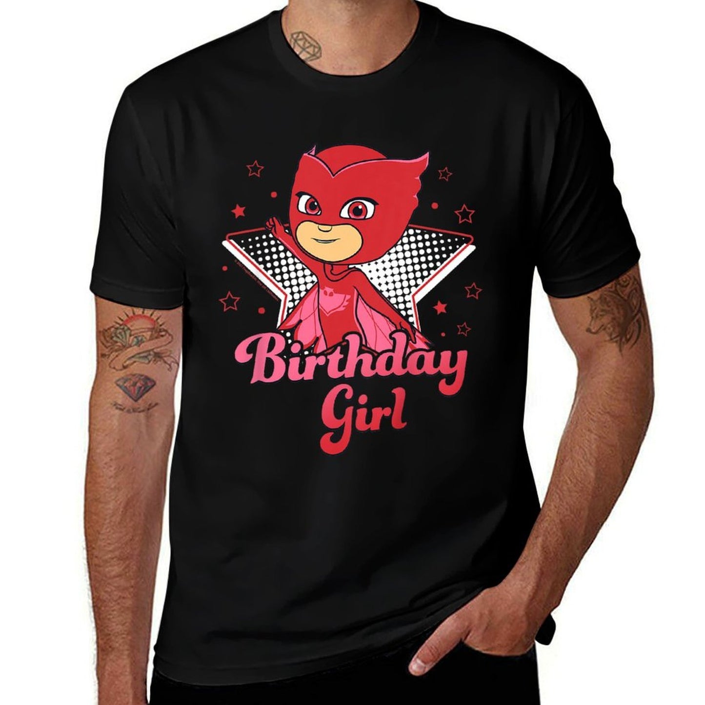 PJ Masks Birthday Girl Owlette Star Studded Logo Youth  Quick-drying T-Shirt