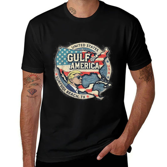 Gulf of USA America Funny USA Flag Men Women Affordable Price T-Shirt