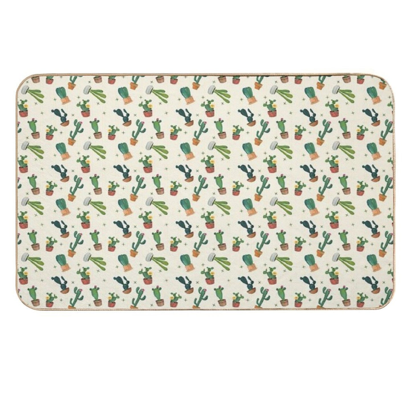 Cute Colorful Cactus Toss Southwest Print  Non-Slip Bath Mat