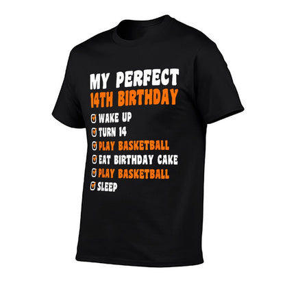14 Years Old Perfect 14th Birthday Basketball 14th Birthday  Relaxed-fit T-Shirt