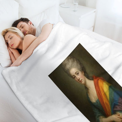 The Pride Aristocrat Draped in Defiance Easy Care Throw Blanket