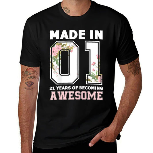 21 Years of Becoming Awesome 2001 21st Birthday  Durable T-Shirt