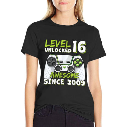 16 Year Old BDay Decorations Son Boy 16yr 2009 16th Birthday  Ribbed Collar T-Shirt