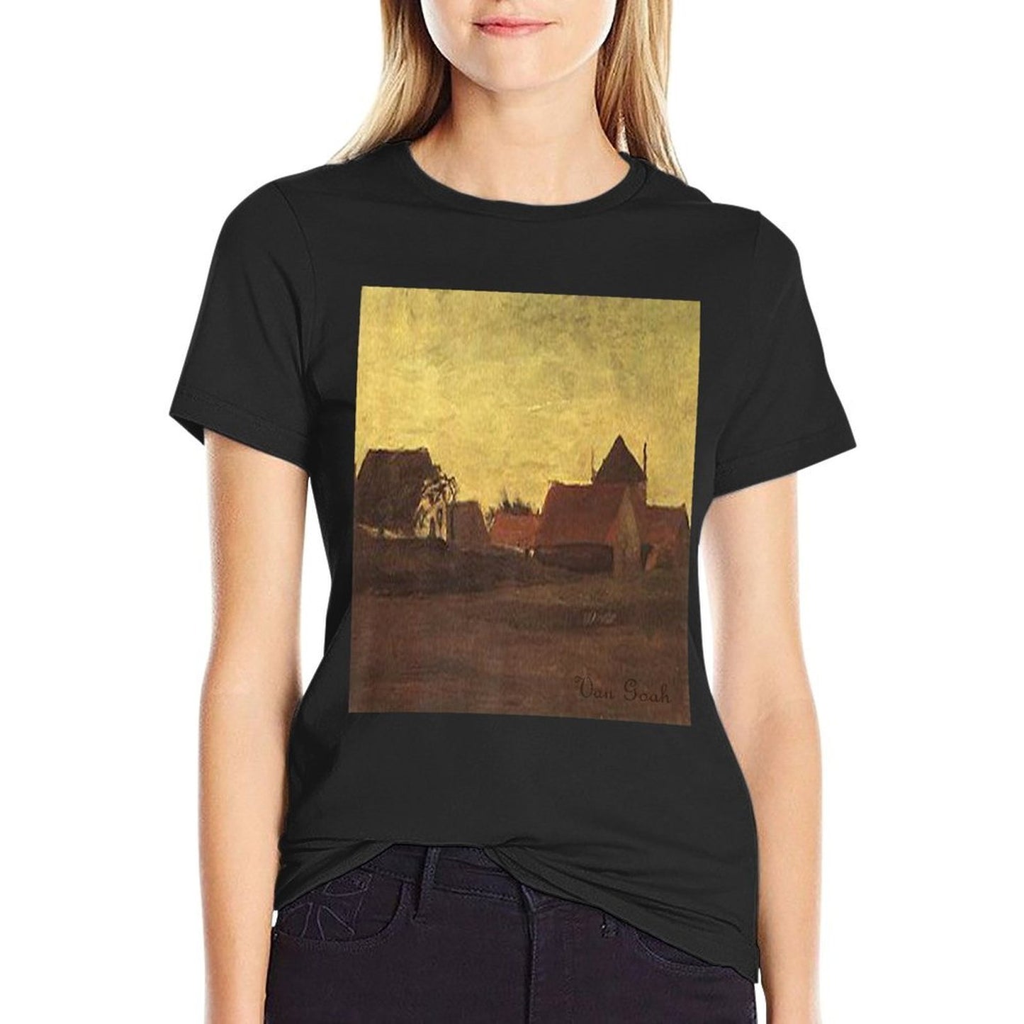 Van Gogh Farmhouses in Loosduinen Near The Hague at Twilight Premium  Easy-care T-Shirt