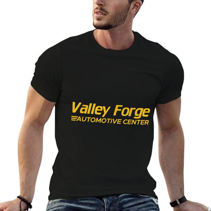 Valley Forge Automotive, Small, Black  Ribbed Collar T-Shirt