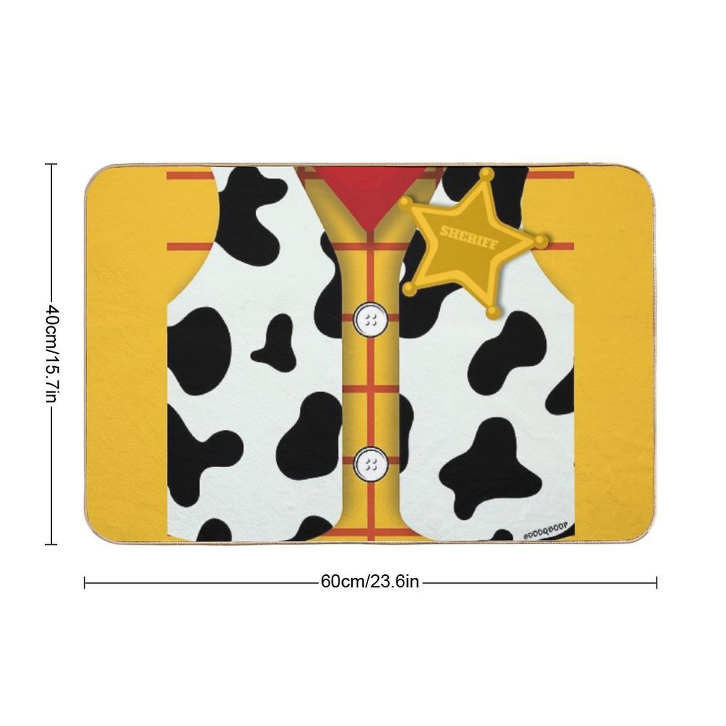 Sheriff Cowboy Cartoon Woody Toy DIY Halloween Costume  Non-Slip Bath Mat