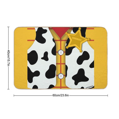 Sheriff Cowboy Cartoon Woody Toy DIY Halloween Costume  Non-Slip Bath Mat