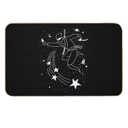 Space Ninja Throwing Stars  Stain-Proof Bath Mat