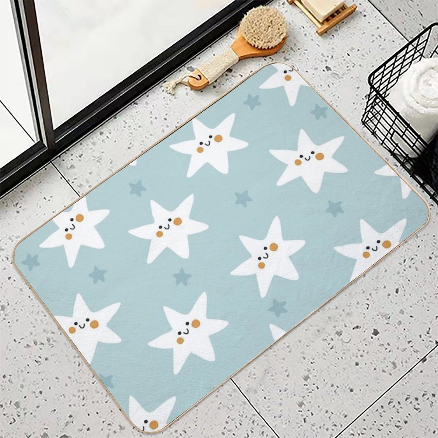 Twinkle Blue  Easy Maintenance Bath Mat