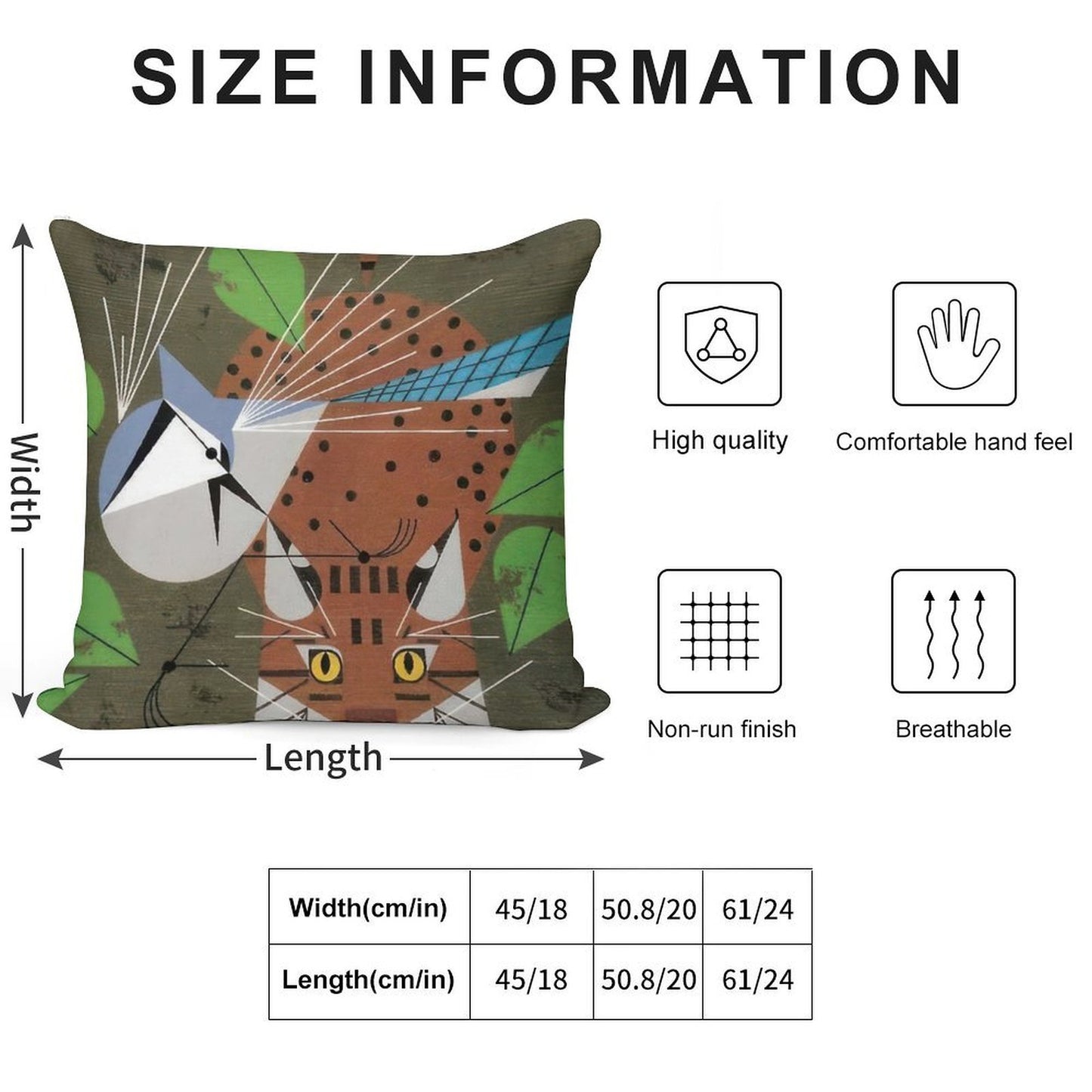 Charley Harper Style Soft Skin-Friendly Throw Pillow
