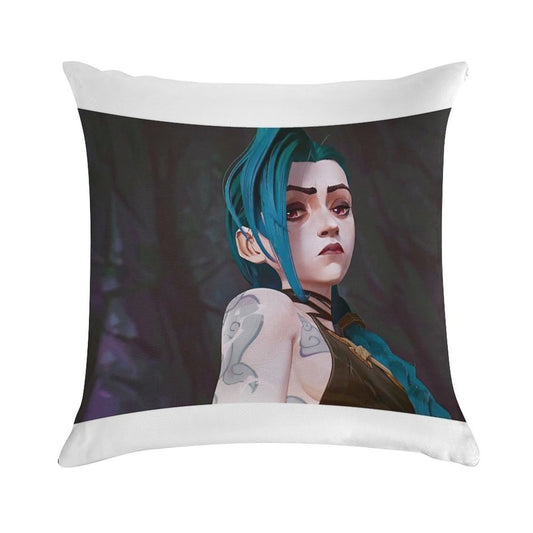 Jinx - Arcane Soft Hidden Zipper Throw Pillow