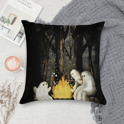 Marshmallows And Ghost Stories Soft Durable Construction Throw Pillow