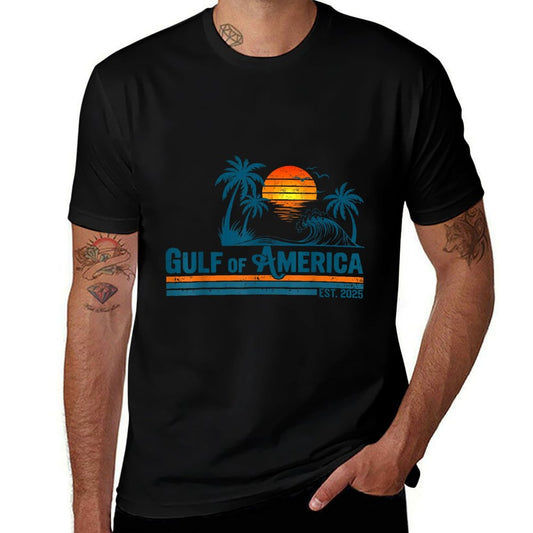 Retro Vintage Gulf Of US America 2025 American Gifts Eco-friendly Material T-Shirt