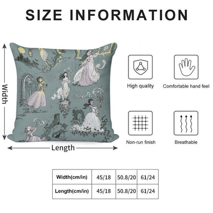 Girls Running From Houses Soft Ultra-Soft Texture Throw Pillow