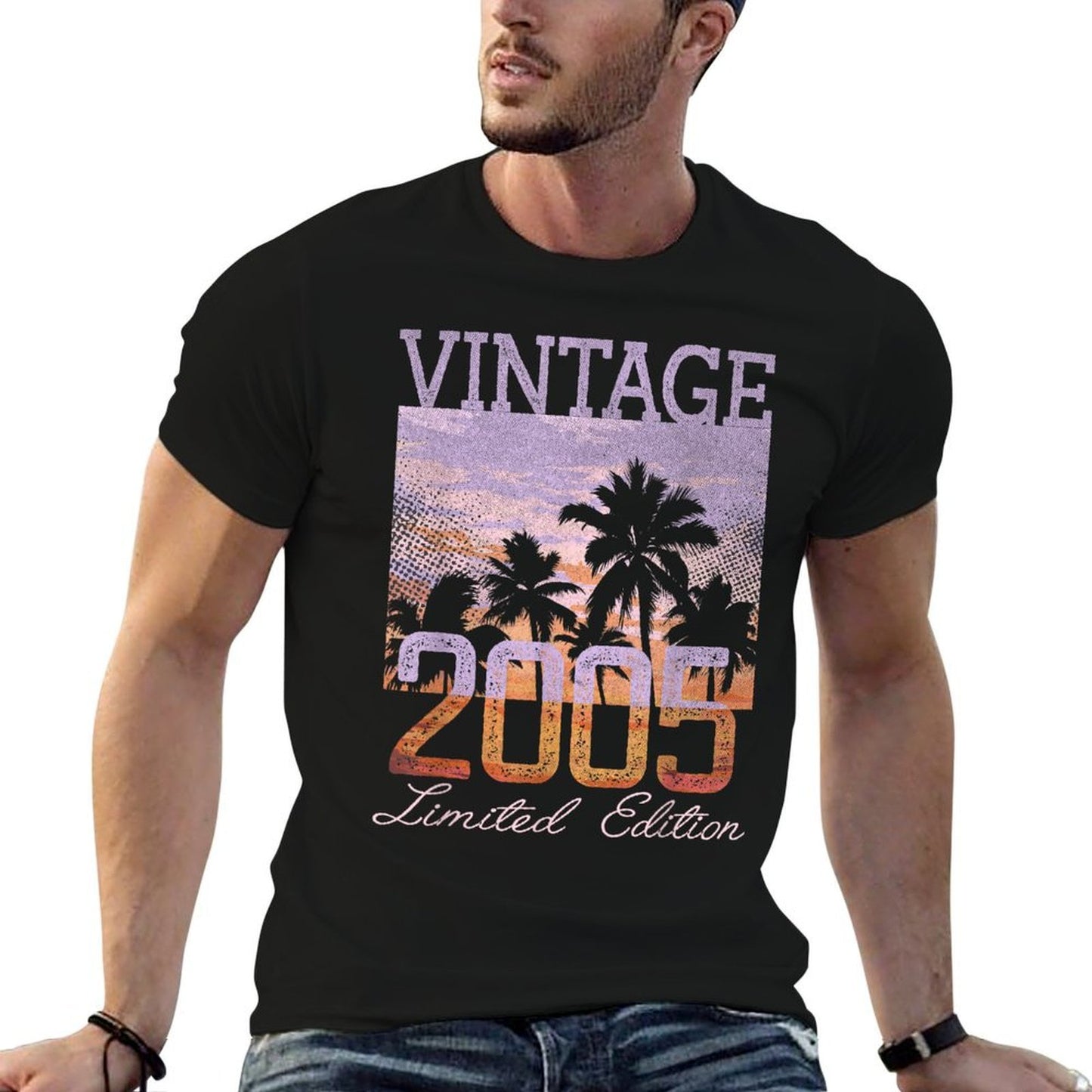 Vintage 2005 Limited Edition 20th Birthday 20 Year Old Gifts  Ribbed Collar T-Shirt