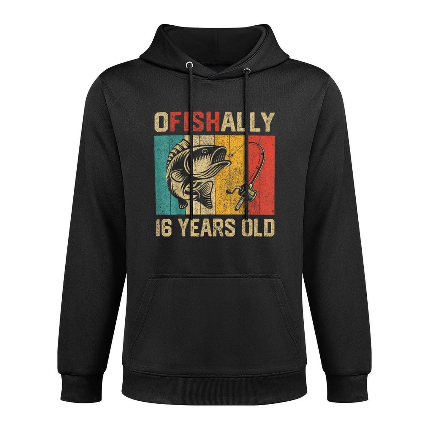 Ofishally 16 Years Old Funny Fishing Birthday Fisherman Colorfast Hoodie