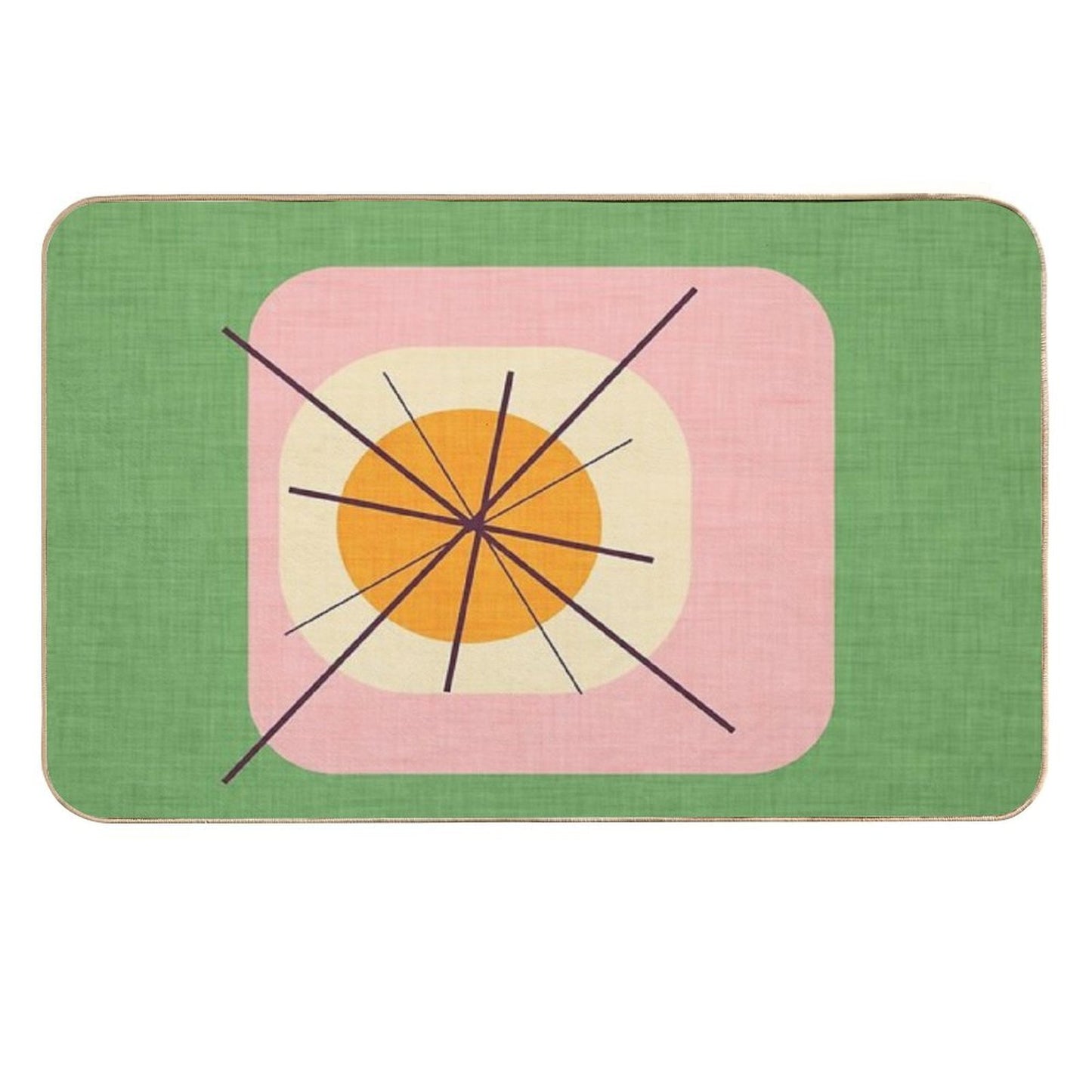 Flower Eggs Green-Pink #midcenturymodern  Versatile Bath Mat