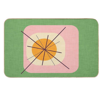 Flower Eggs Green-Pink #midcenturymodern  Versatile Bath Mat