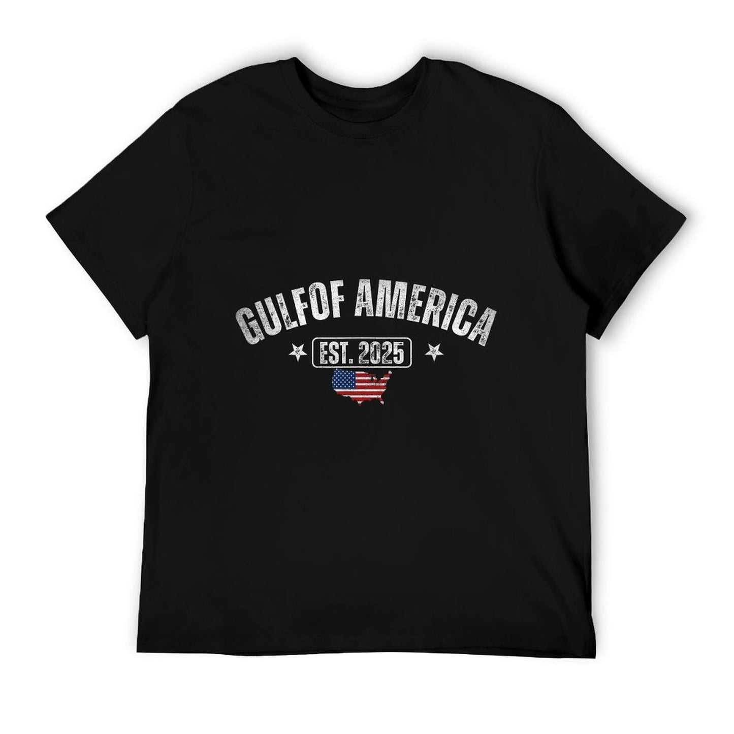 Gulf Of US America Est 2025 Vintage USA American Flag Men Wrinkle-resistant T-Shirt