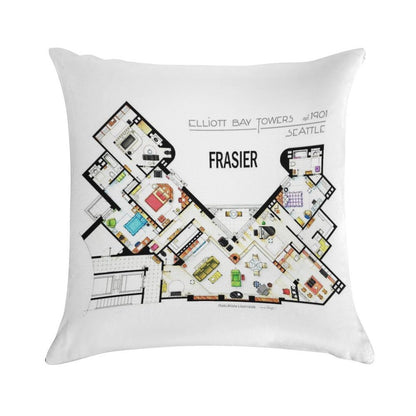 Frasier Apartment Floorplan Soft Anti-Pilling Throw Pillow