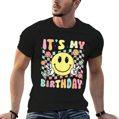 Groovy It's My Birthday Retro Smile Face Bday Party Hippie  Classic T-Shirt