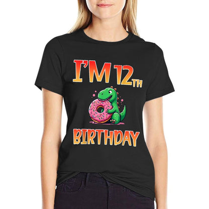I'm 12 Th Birthday Boy Girl Year Old T Rex Dinosaur Jurassic  Soft T-Shirt